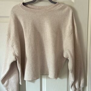 Elegant Beige Women's Crew Neck Sweater